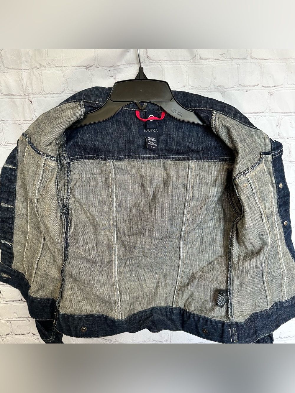Nautica Kids Girls Size L 8-10 Jean Denim Jacket Dark Blue - Picture 4 of 5
